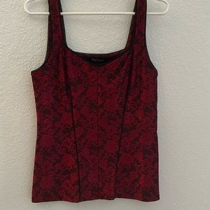 Red and Black Dressy Tank, Size Small, White House Black Market